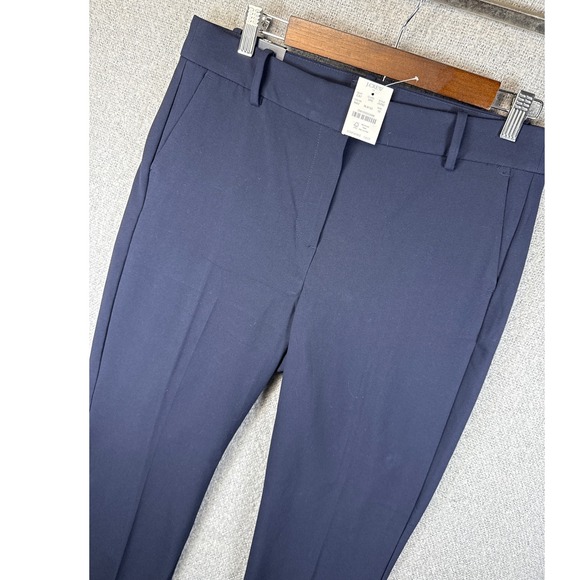 NWT J.Crew Factory Slim Cropped Ruby Pants Women Size 10 Navy Blue Stretch Twill - Picture 1 of 12